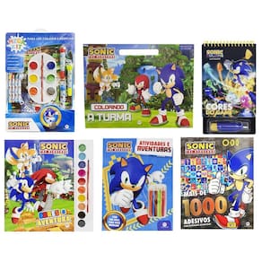 Kit Do Sonic Com Livros De Atividades E Passatempos Colorir