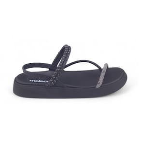 Sandália Papete Feminina Moleca 5499.106 Brilho Strass