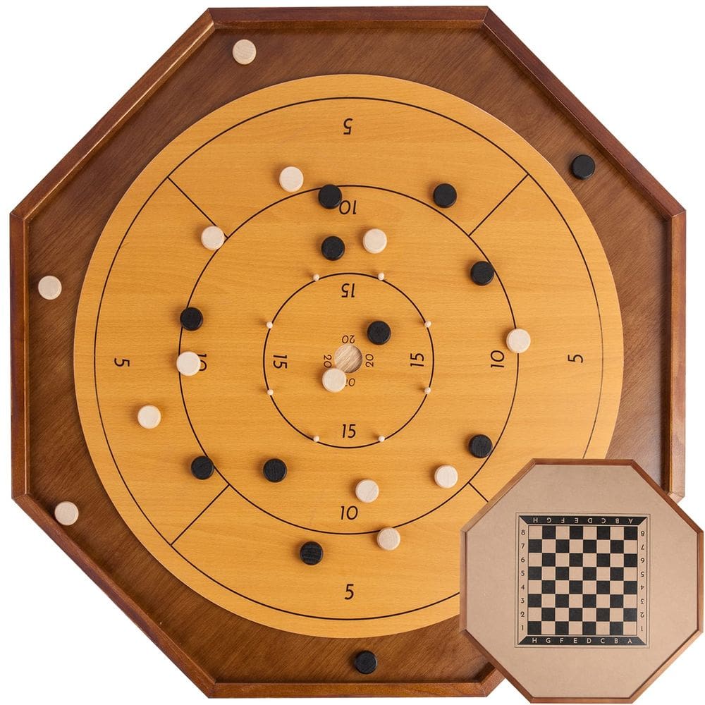 Torneio de jogos de tabuleiro Crokinole & Checkers de 30 polegadas