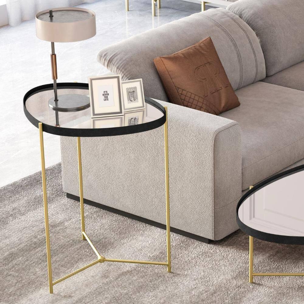 Mesa Lateral Porto Principe Preto Dourado
