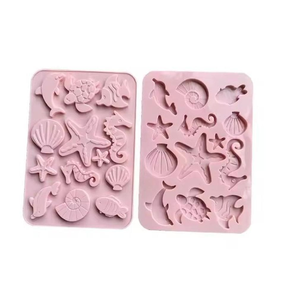Molde Silicone Fundo Mar Golfinho Tartaruga Peixe Concha