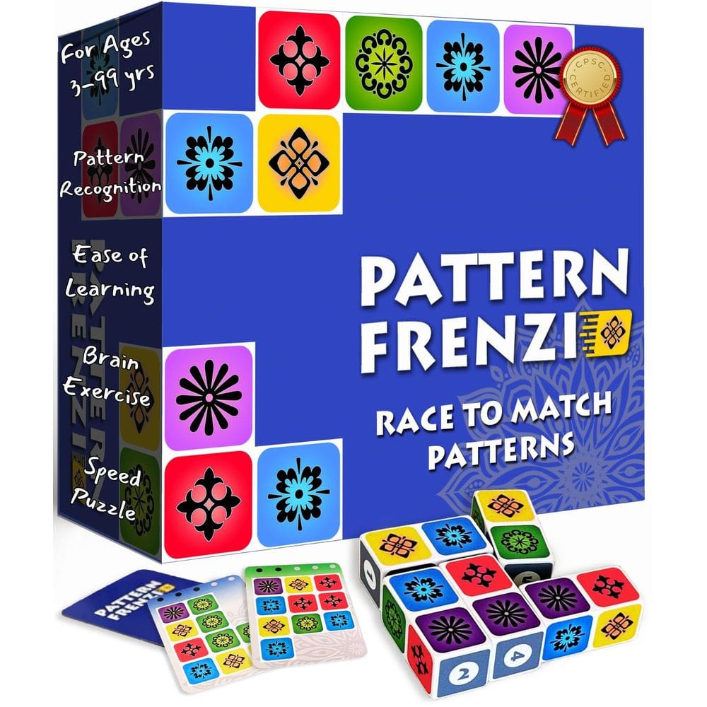 Jogo de tabuleiro Pattern Frenzy para crianças e adultos +3 anos
