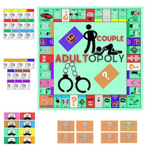 Jogo de tabuleiro Adultopoly para casais com cartas