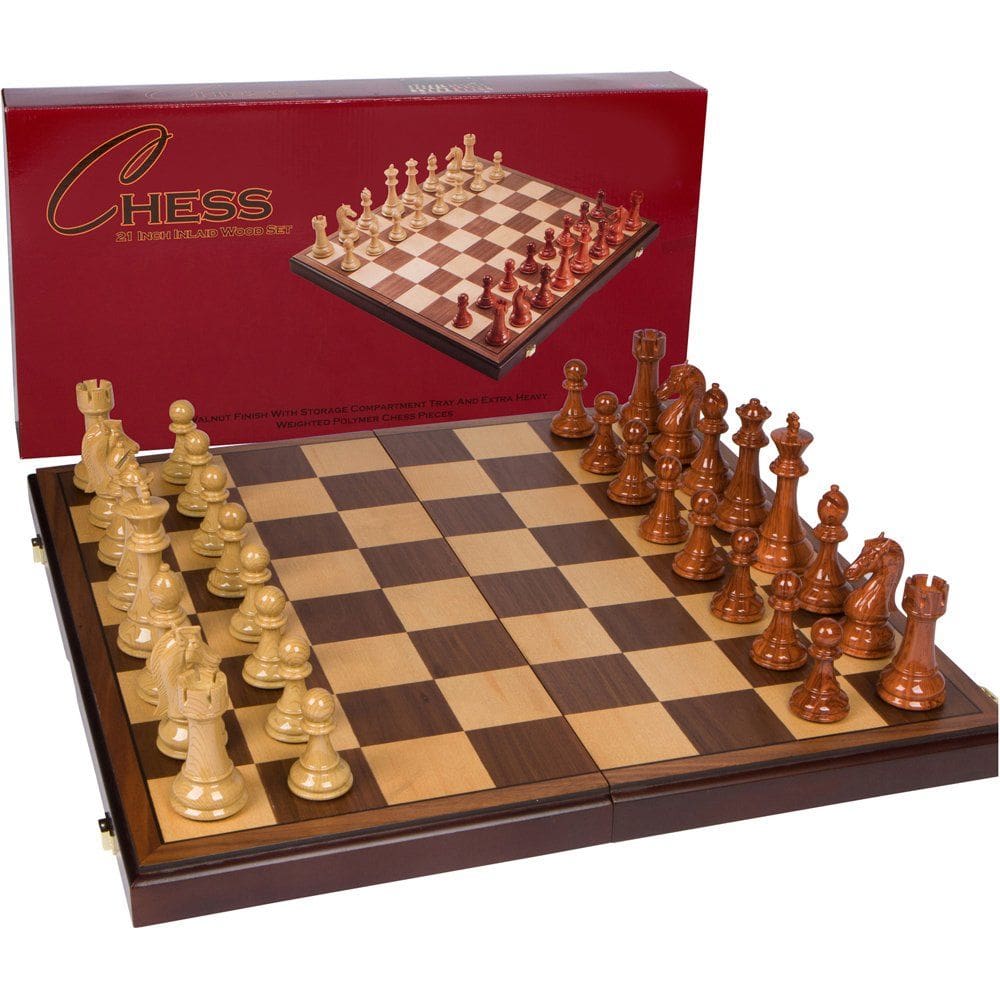 Conjunto de xadrez Melhor conjunto de xadrez Abigail Inlaid Wood Folding Board