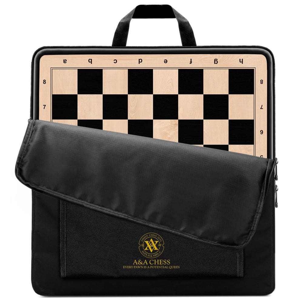 Tabuleiro de xadrez A&A Professional de madeira de 54 cm com saco de armazenamento