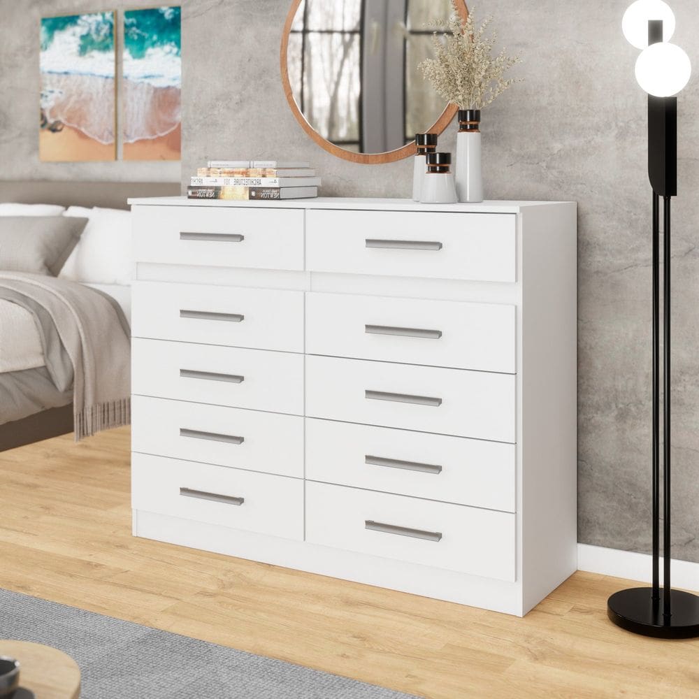 Cômoda 10 -Gavetas Alexia - Yescasa Branco
