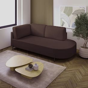 Sofá Living Orgânico 2 Lugares 165cm Norten Marrom