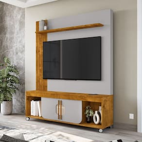 Estante para TV e Home Maragogi 191cm x 160cm Naturalle/Off-White