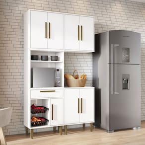 Cozinha Completa 3 Peças 7 Portas 1 Gaveta com Fruteira Lorena Branco