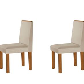 Conjunto 2 Cadeiras Flora Yescasa 92x51x43 cm Castanho Cinamomo/Creme/Off White