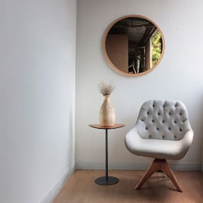 Mesa Lateral Afrodite Paleta Base de Aço Inoxidável 55cm Preto