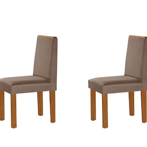 Conjunto 2 Cadeiras Flora Yescasa 92x51x43 cm Castanho Cinamomo/Cinza Escuro/Off White