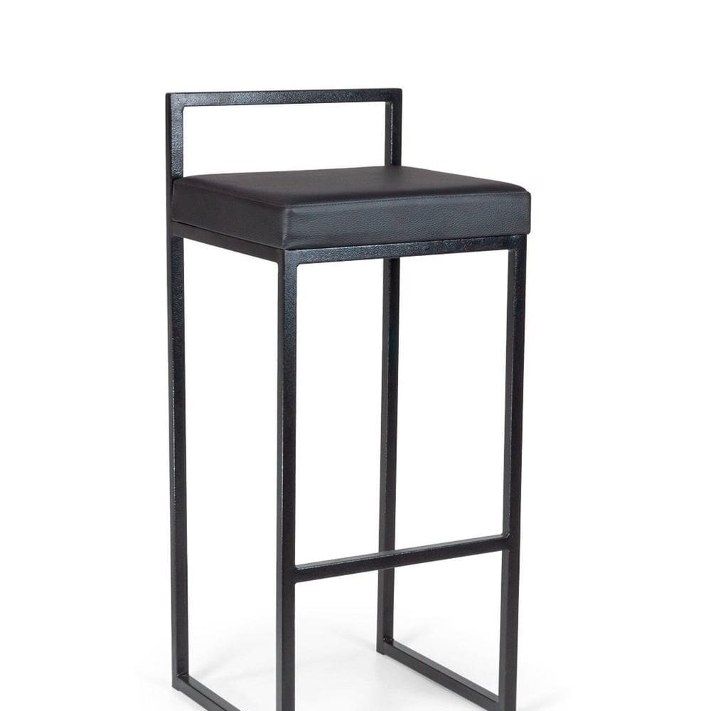 Banqueta Alta em aço Tubular Quadrado - Banq05 Preto