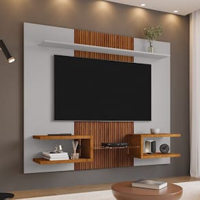 Painel para TV até 55 Polegadas Atlas Off-White/Naturalle
