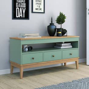 Rack - Colonial 1200cm x 600cm x 410cm 3 Gavetas Mel / Oliva