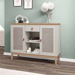 Aparador 2 Portas 1 Gaveta Trama 119,4x94x38,5 cm MEL / OFF WHITE