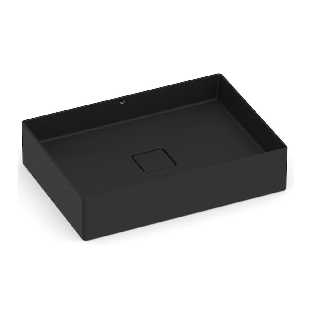 Cuba de Apoio Retangular 51cm x 36cm sem Mesa T6 Terra Roca Matte Black