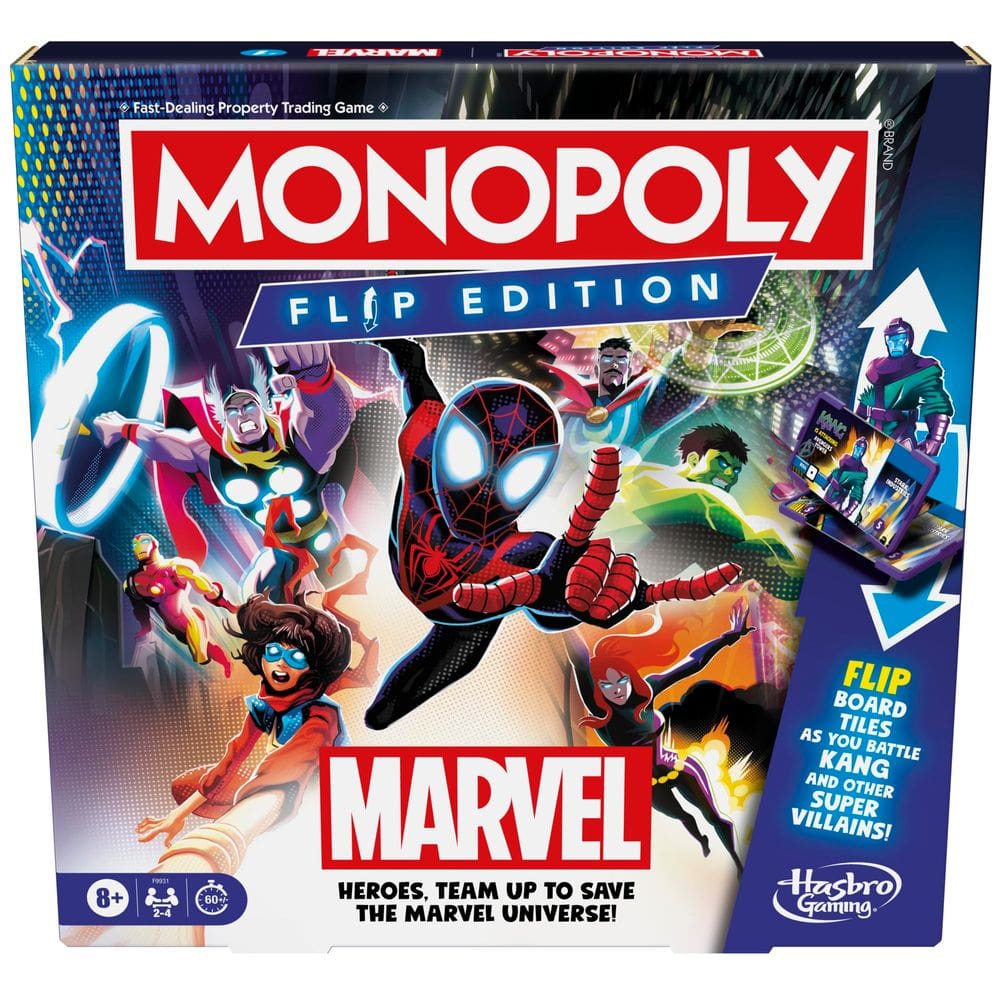 Jogo de tabuleiro Monopoly Flip Edition Marvel | 8+ Years