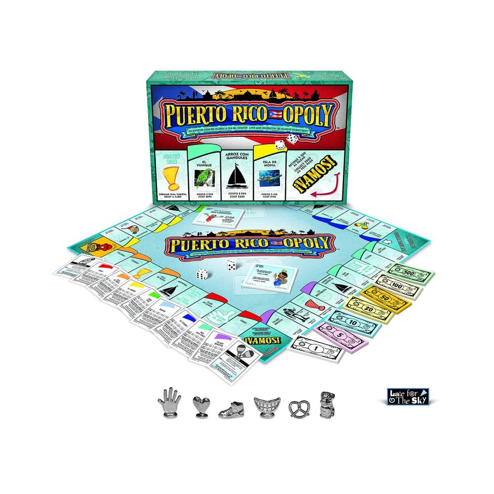 Jogo de tabuleiro Late for the Sky Puerto RICO-OPOLY Bilingual