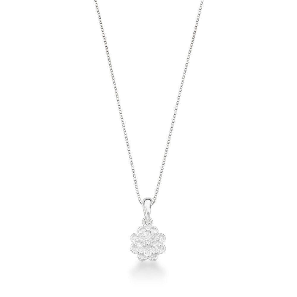 Colar Com Pingente Flor Prata 925