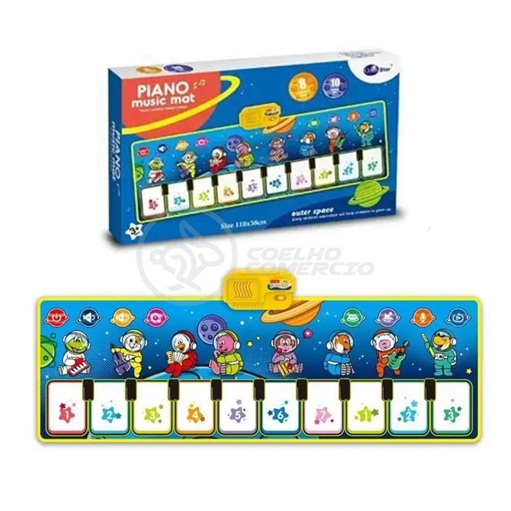 Tapete Musical Infantil Piano Music Mat Touch Animais Para Crianças Bebês Com 8 Instrumentos Em 1