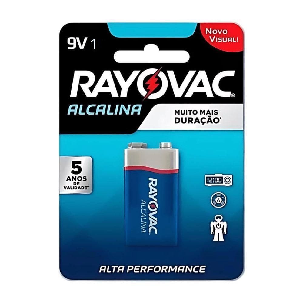 Bateria Alcalina Rayovac 9v Retangular Com 1 Unidade