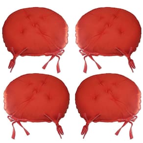 Kit 04 Almofadas Futon Redondo Assento Para Cadeira 40x40 Laranja