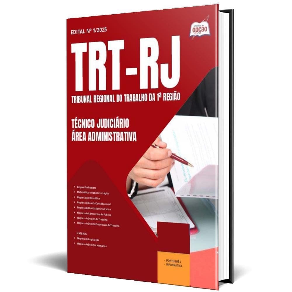 Apostila Trt Rj 2025 Técnico Judiciário Área Administrativa