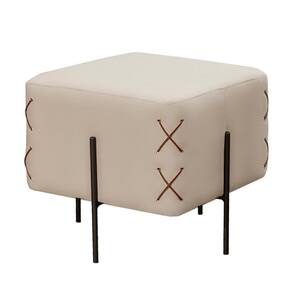 Puff Banqueta Eros Luxo Preto Castellar Móbile Corino Off White Corino Off White