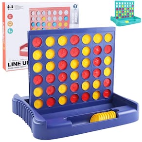 Jogo de Tabuleiro Vikutu 4 in a Row Connect Travel Kids Adults Blue