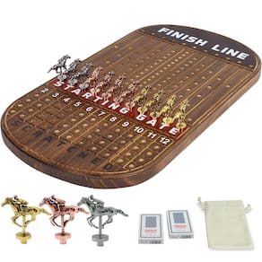 Jogo de tabuleiro de corrida de cavalos Jyquorp Racing Game Solid Wood 11 jogadores
