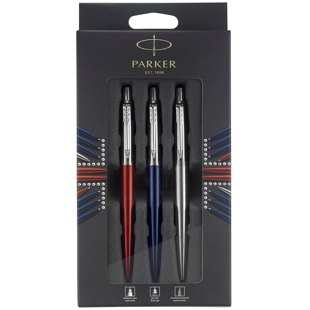 Pacote Discovery Parker Jotter London com esferográfica, gel e lápis