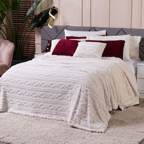 Cobertor Manta Zurique Trançado Avulso KING - Dupla Face Mantinha Plush Fleece Sherpa Trançada Alto Relevo Flannel