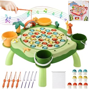 Jogo de pesca magnético Jovarous com 45 peixes, 8 pólos para crianças de 3 a 8 anos