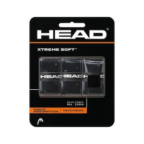 Raquete de tênis Overgrip HEAD Xtreme Soft, pacote com 3 unidades, preta e branca