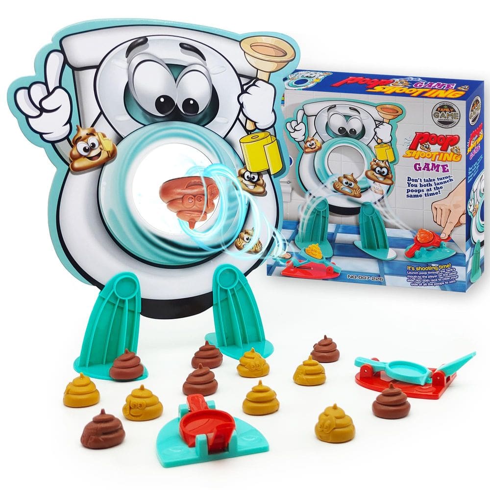 Jogo familiar Anemeeoke Poop Funny Shooting w/ Toilet Bowl Kids