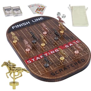 Jogo de tabuleiro HOROW Finish Line Luxury Edition com cavalos de metal
