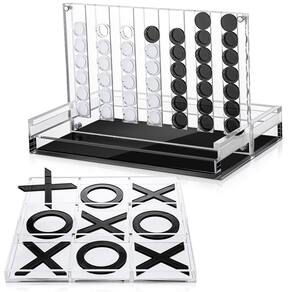 Conjunto de jogos de tabuleiro redondo/Funny Tic Tac Toe e acrílico 4 in a Row