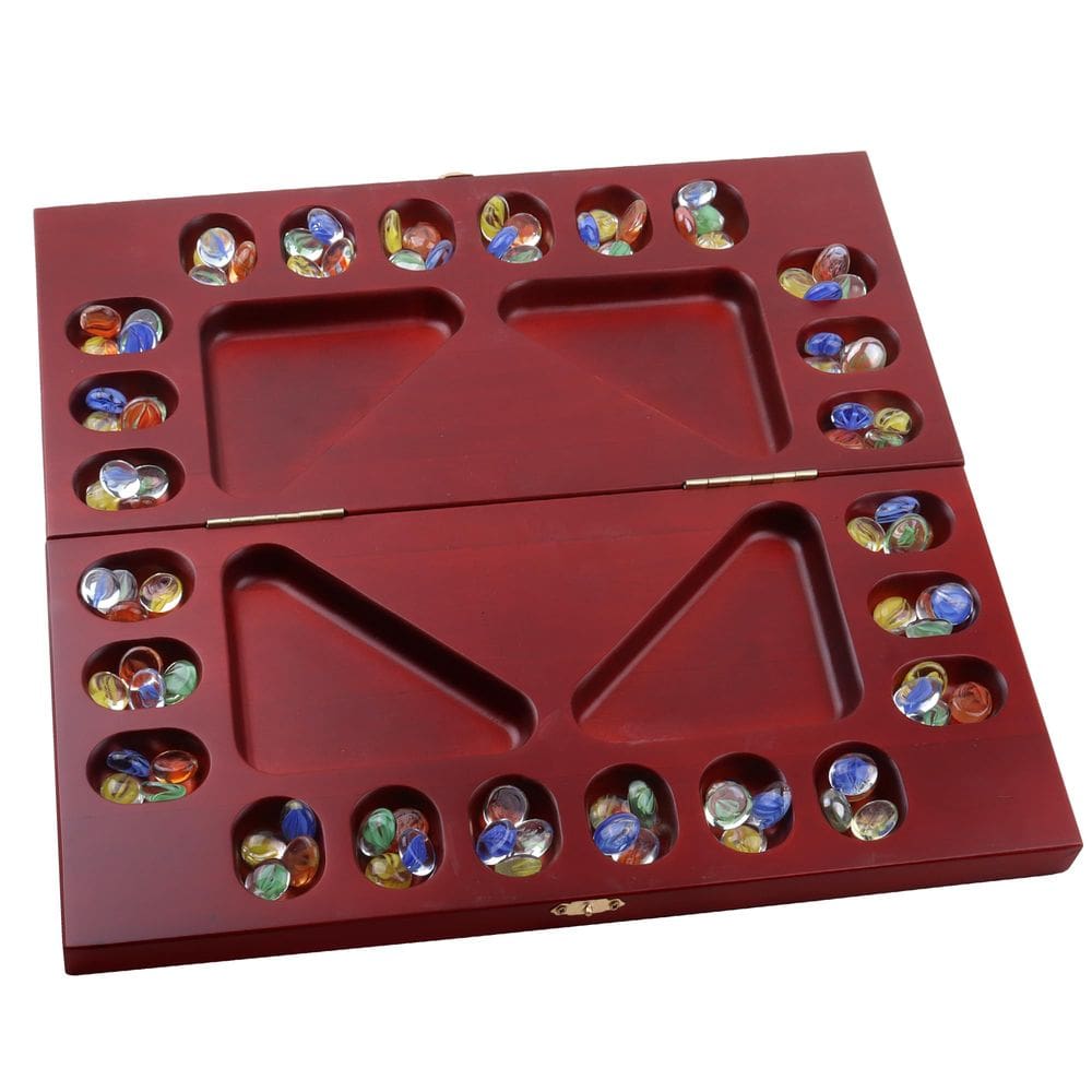 Jogo de tabuleiro Mancala GSE Games & Sports Expert para 4 jogadores com pedras