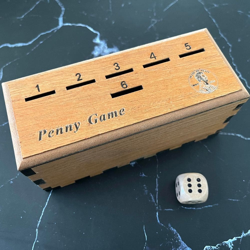 Jogo de tabuleiro CBLKUS Penny Game Wood Box 2-6 jogadores