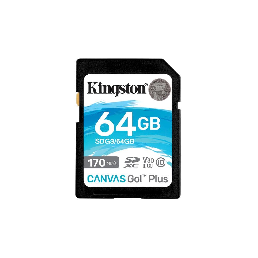 Cartão SDXC Kingston Canvas Go Plus 64GB UHS-I C10 U3 V30
