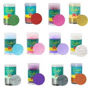 Kit 12 Potes de Glitter Escolar PVC Metálico Brilho Poliéster Pote 3g Make+ | Purpurina | Brilho em Pó | Neon | Unhas
