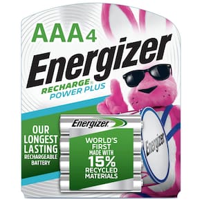 Baterias recarregáveis Energizer Power Plus AAA 800mAh, pacote com 4