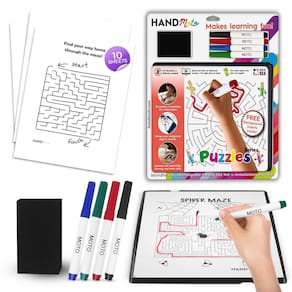 Pasta de trabalho de aprendizagem pré-escolar HandMoto reutilizável com 10 folhas de labirinto