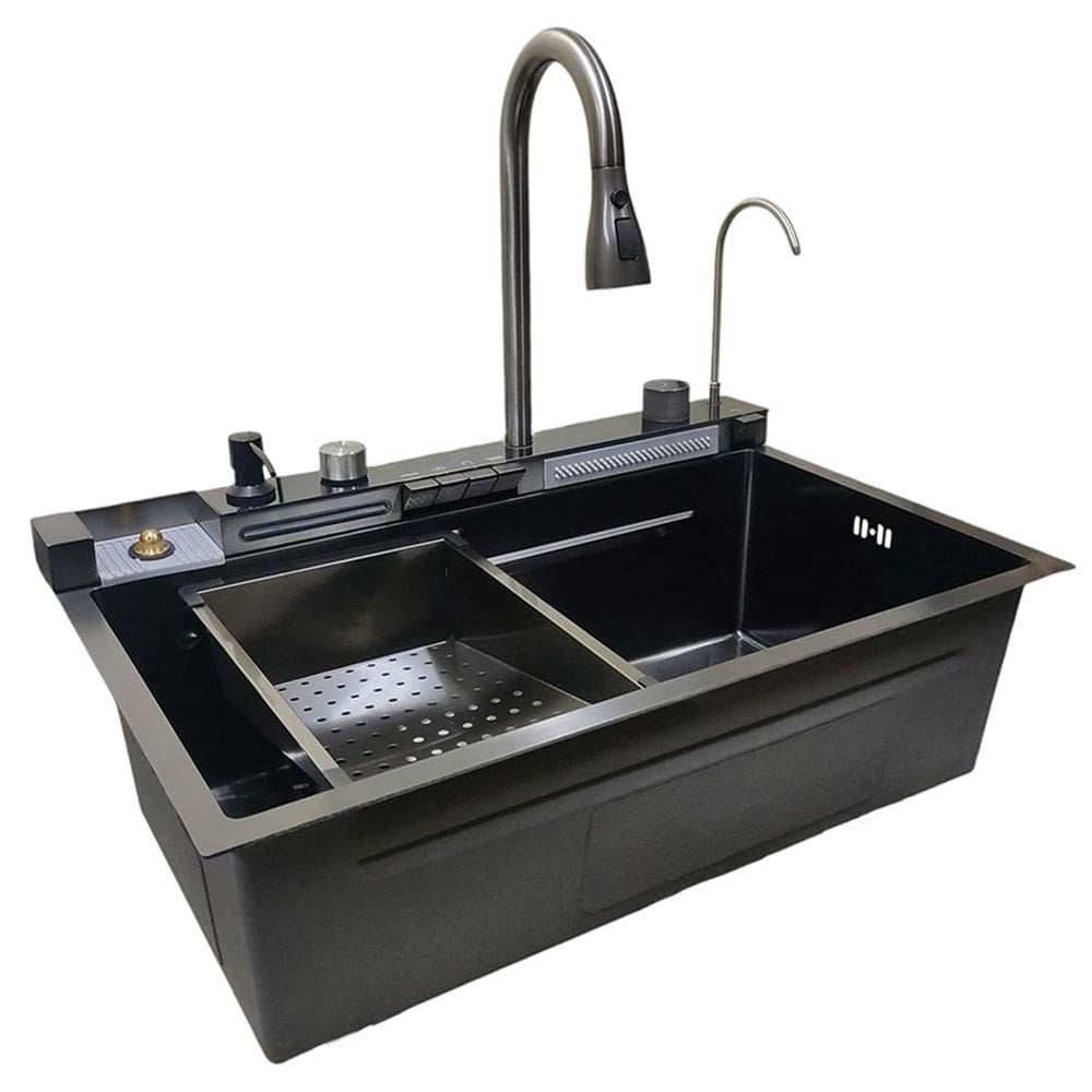 Cuba Gourmet Inox Pia Inteligente Premium Cozinha Torneira Dispenser Painel Monocomando Limpador de Copo Area Externa Churrasqueira