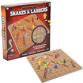 Jogo de tabuleiro The Dreidel Company Classic Wooden Snakes & Ladders
