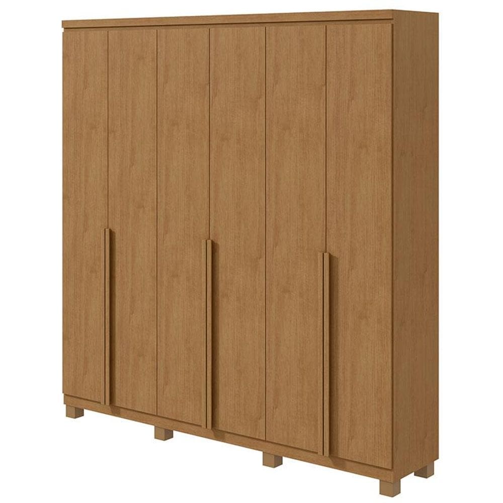 Guarda Roupa Casal Alonzo 6 Portas Amêndoa Clean com Pés - Lopas