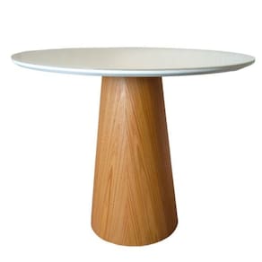 Mesa de Jantar Cone Redonda 80 cm Base Madeira Freijó Tampo Laqueado