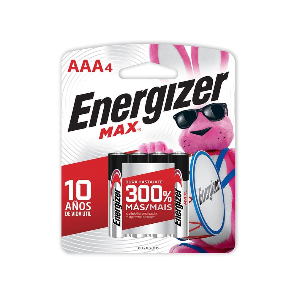 Bateria Energizer MAX AAA alcalina de 1,5 V (pacote com 4)