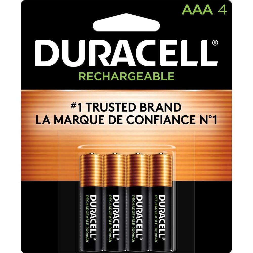 Pilhas recarregáveis Duracell AAA, pacote com 4
